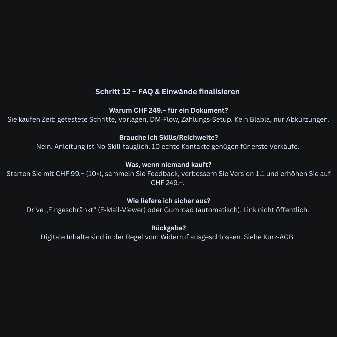 Schrittseite mit Checkliste